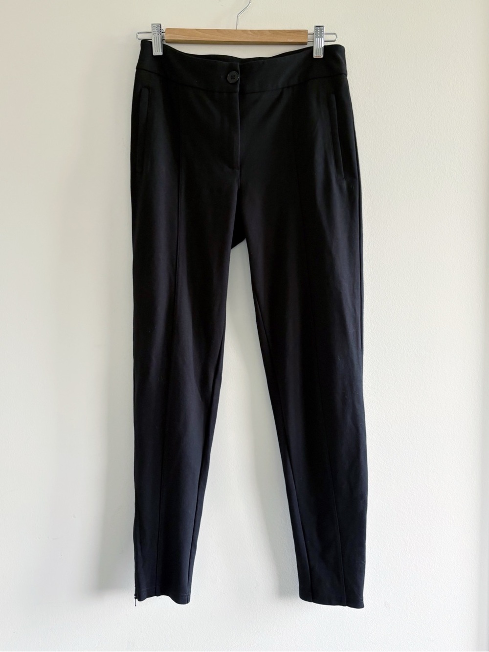 Betabrand Dress Pant Yoga Pants Skinny Seamed Trousers with Zippered pockets S
